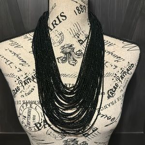 Eye Candy black beaded necklace